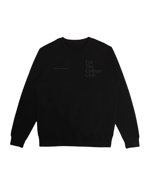 Protect Your Peace French Terry Crewneck Sweatshirt  (Black/Black)