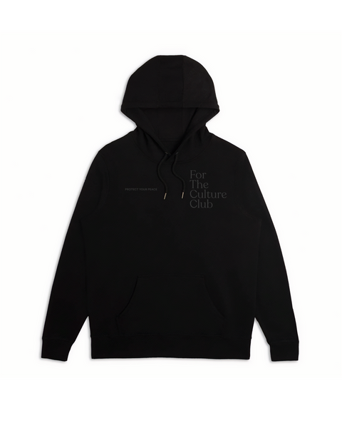 Protect Your Peace French Terry Hooded Sweatshirt  (Black/Black)