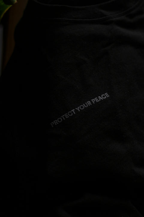 Protect Your Peace French Terry Crewneck Sweatshirt  (Black/Black)