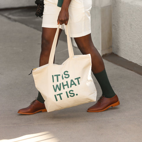 It Is What It Is Tote (Black / Emerald)