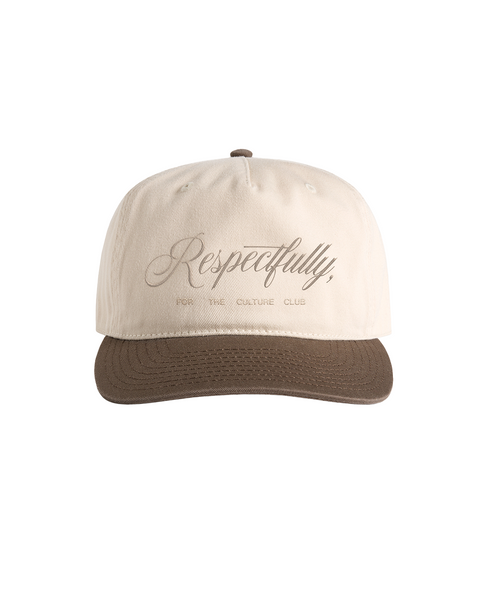 Respectfully, FTCC Script Cap (Brown/Natural)