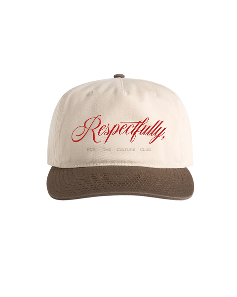 Respectfully, FTCC Script Cap (Brown/Cardinal)